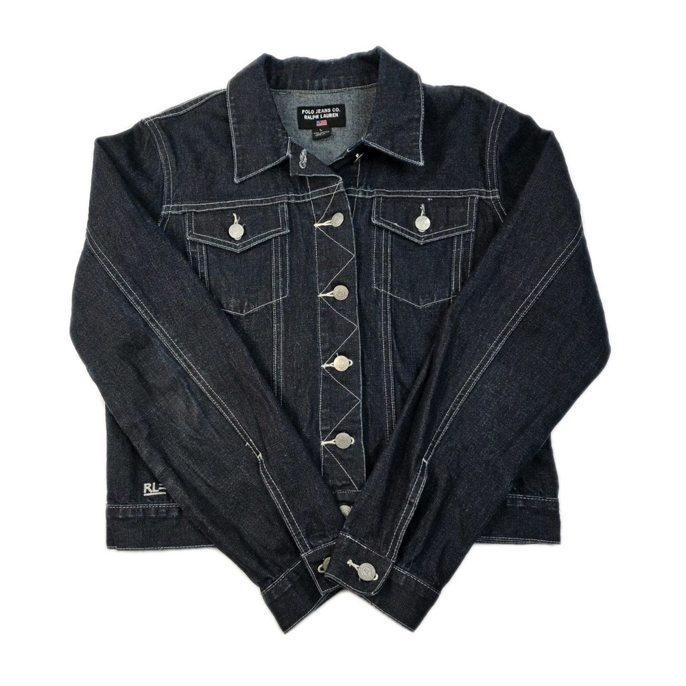 Polo Ralph Lauren Jean Jacket Women's L Denim Coat Polo Jean‎ Co Vintage Trucker